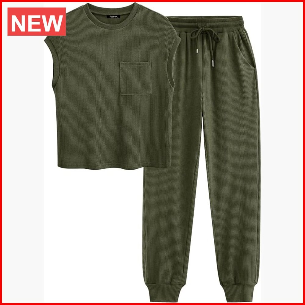 Polyester Blend Two Piece Tracksuit Set Short Sle… - image 1